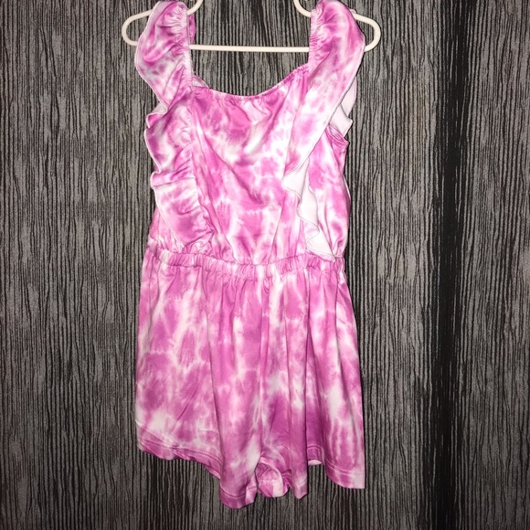 Girls Pink Tie Dye Romper - Picture 3 of 4